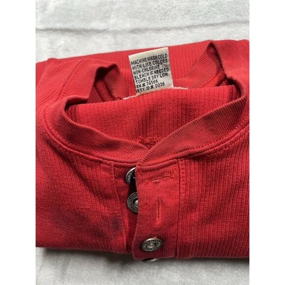 Vintage 90s Marlboro Red Henley Shirt Smoker Grunge Punk XL Cigarette Thrashed - Picture 15 of 16